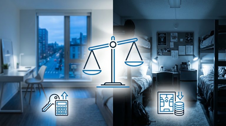 Read more about the article Renting vs. Dorms: The Cost-Benefit Analysis